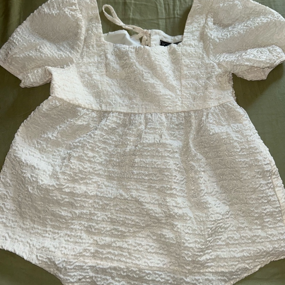 Pearl White Babydoll Top